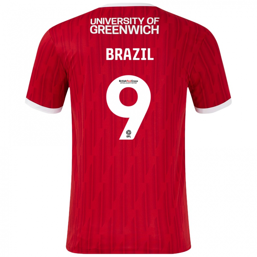 Hombre Camiseta Ellie Brazil #9 Rojo Blanco 1ª Equipación 2024/25 La Camisa Chile