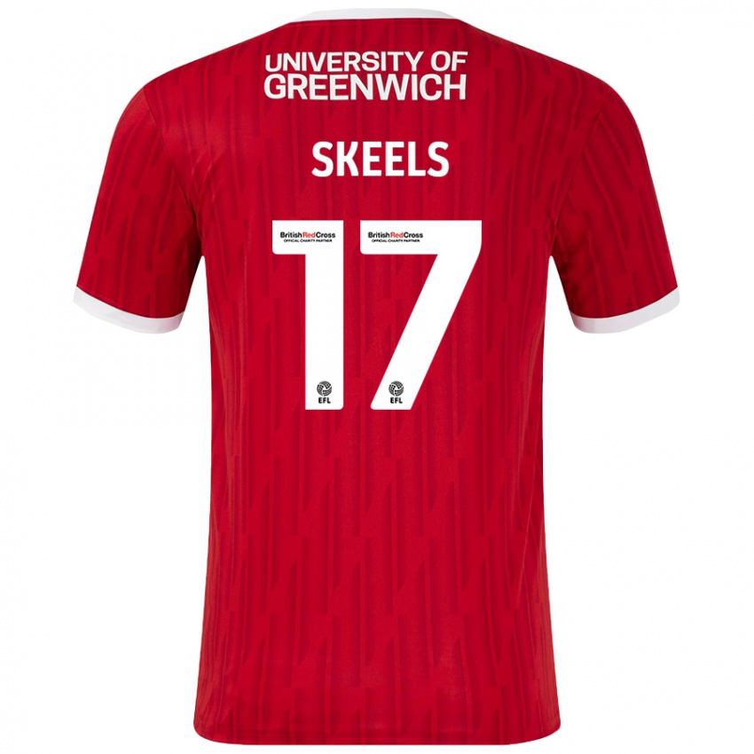 Hombre Camiseta Kiera Skeels #17 Rojo Blanco 1ª Equipación 2024/25 La Camisa Chile