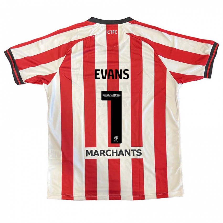 Hombre Camiseta Owen Evans #1 Rojo Blanco 1ª Equipación 2024/25 La Camisa Chile