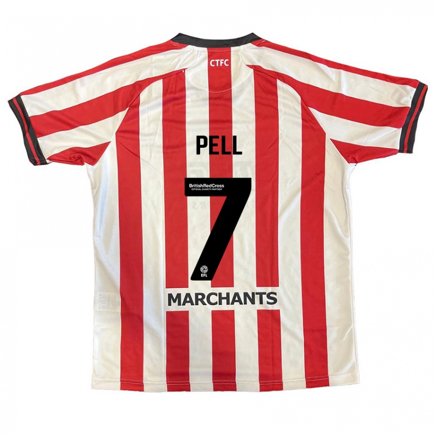 Hombre Camiseta Harry Pell #7 Rojo Blanco 1ª Equipación 2024/25 La Camisa Chile