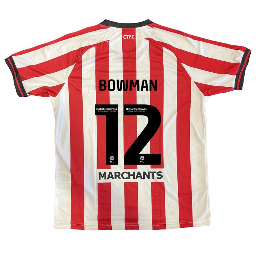 Hombre Camiseta Ryan Bowman #12 Rojo Blanco 1ª Equipación 2024/25 La Camisa Chile