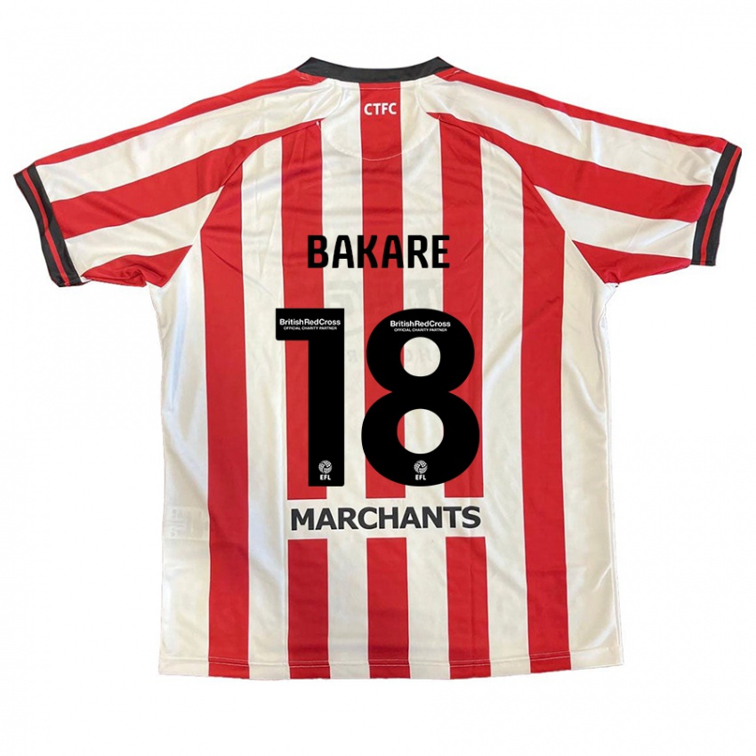 Hombre Camiseta Ibrahim Bakare #18 Rojo Blanco 1ª Equipación 2024/25 La Camisa Chile