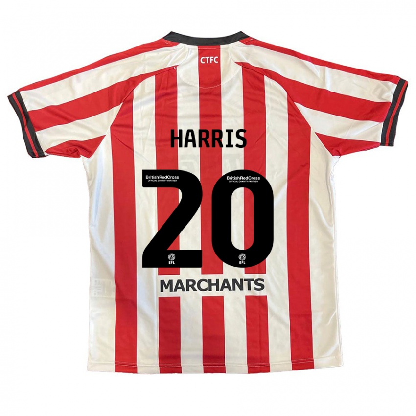 Hombre Camiseta Max Harris #20 Rojo Blanco 1ª Equipación 2024/25 La Camisa Chile