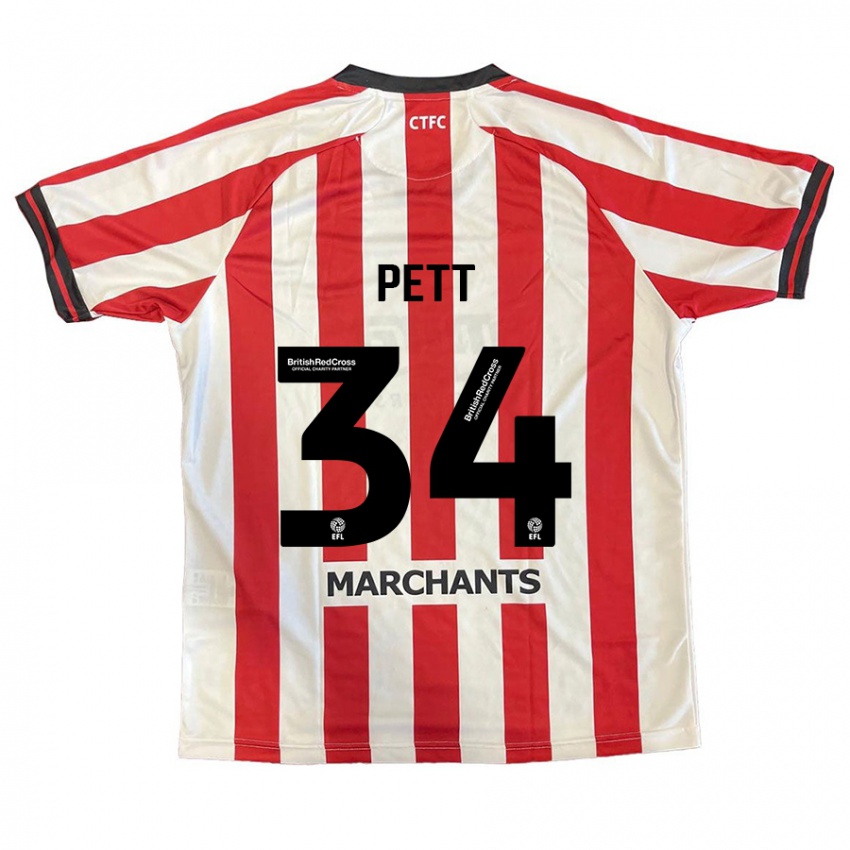 Hombre Camiseta Tom Pett #34 Rojo Blanco 1ª Equipación 2024/25 La Camisa Chile