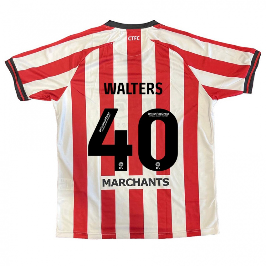 Hombre Camiseta Cameron Walters #40 Rojo Blanco 1ª Equipación 2024/25 La Camisa Chile