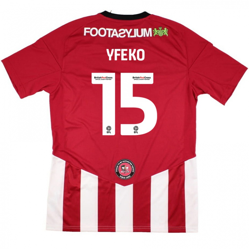 Hombre Camiseta Johnly Yfeko #15 Rojo Blanco 1ª Equipación 2024/25 La Camisa Chile