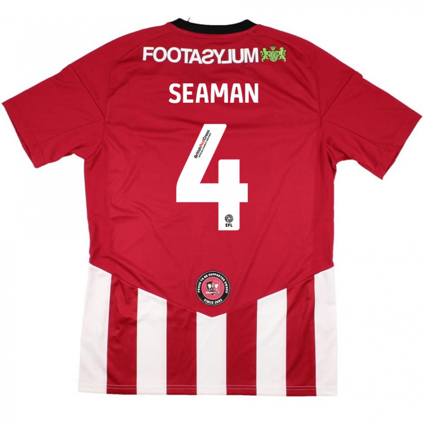 Hombre Camiseta Jaydee Seaman #4 Rojo Blanco 1ª Equipación 2024/25 La Camisa Chile