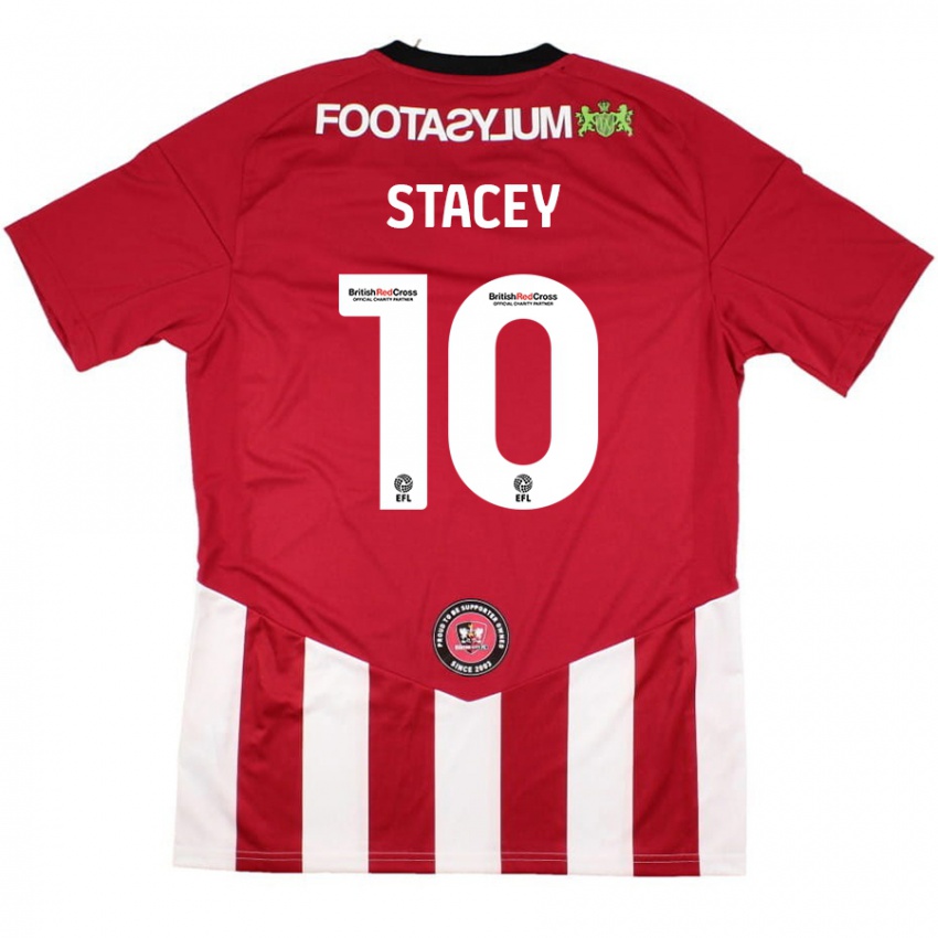 Hombre Camiseta Sarah Stacey #10 Rojo Blanco 1ª Equipación 2024/25 La Camisa Chile