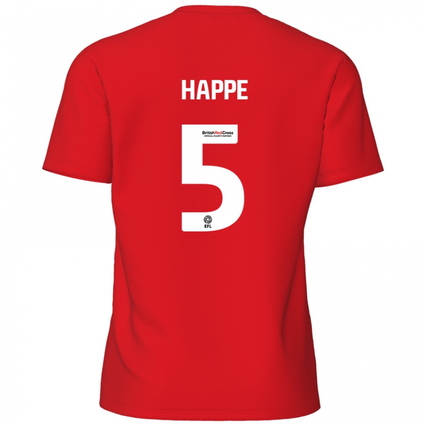 Hombre Camiseta Dan Happe #5 Rojo 1ª Equipación 2024/25 La Camisa Chile