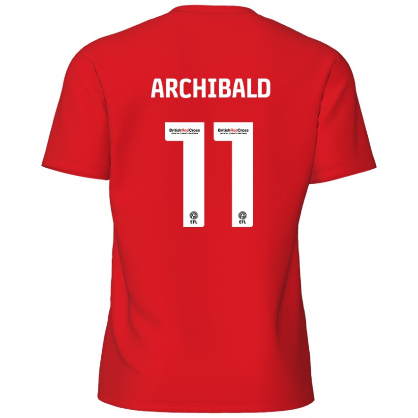 Hombre Camiseta Theo Archibald #11 Rojo 1ª Equipación 2024/25 La Camisa Chile