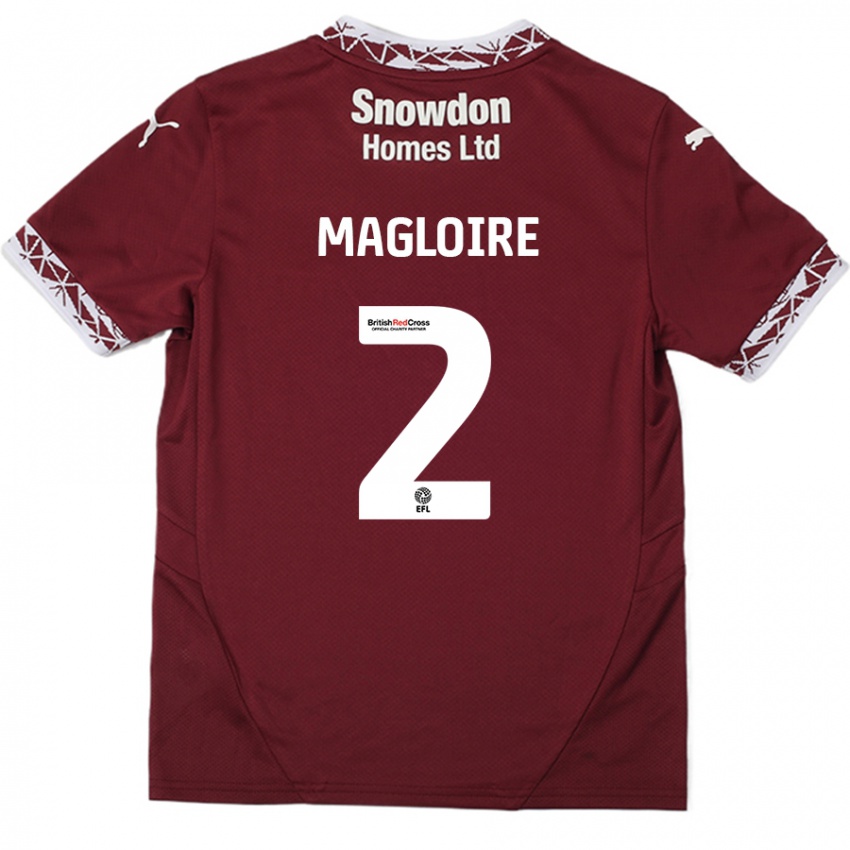 Hombre Camiseta Tyler Magloire #2 Borgoña 1ª Equipación 2024/25 La Camisa Chile