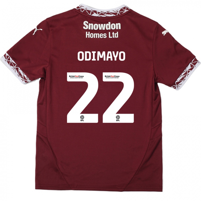 Hombre Camiseta Akin Odimayo #22 Borgoña 1ª Equipación 2024/25 La Camisa Chile