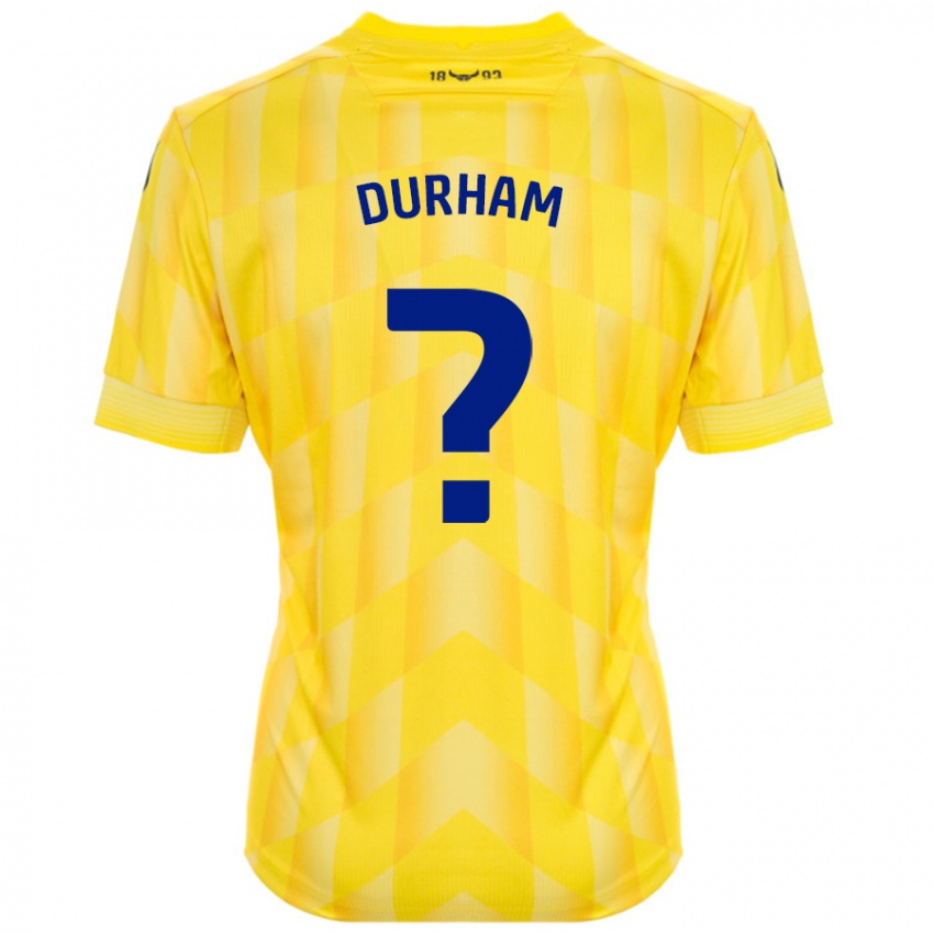 Hombre Camiseta Lucy Durham #0 Amarillo 1ª Equipación 2024/25 La Camisa Chile