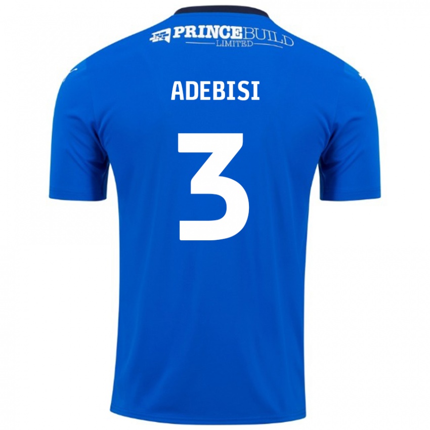 Hombre Camiseta Rio Adebisi #3 Azul Blanco 1ª Equipación 2024/25 La Camisa Chile