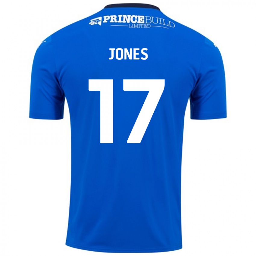 Hombre Camiseta Ricky-Jade Jones #17 Azul Blanco 1ª Equipación 2024/25 La Camisa Chile