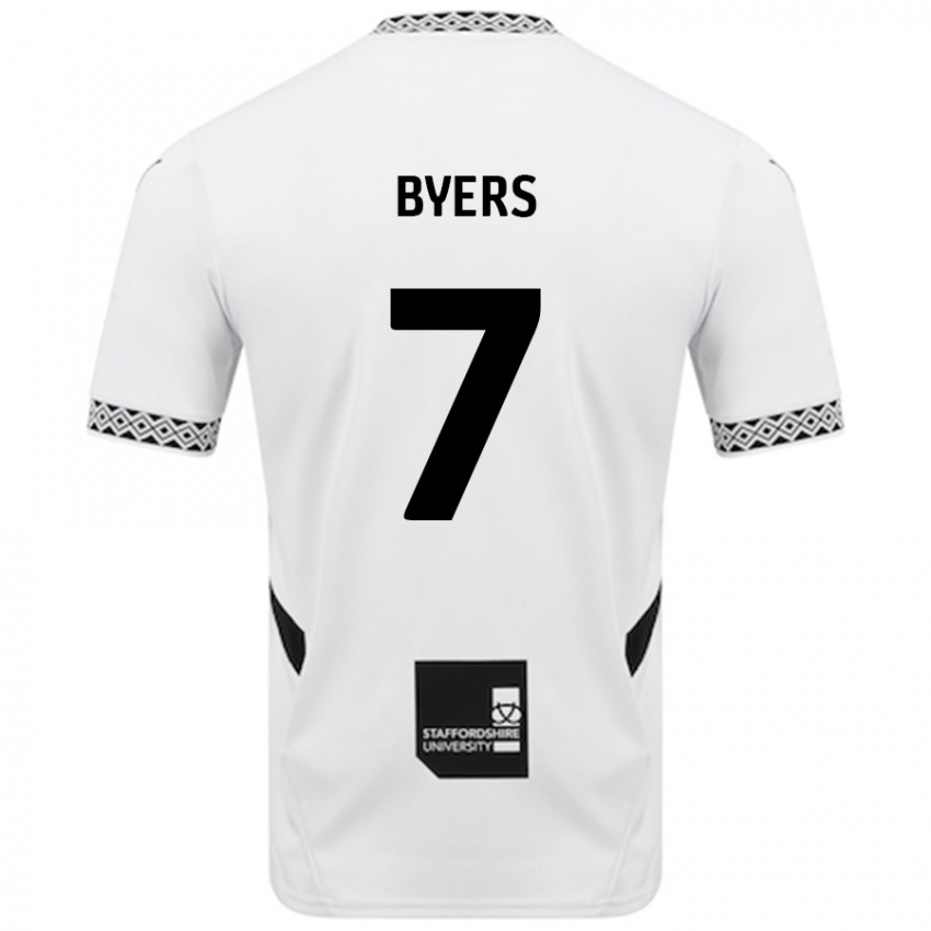 Hombre Camiseta George Byers #7 Blanco 1ª Equipación 2024/25 La Camisa Chile