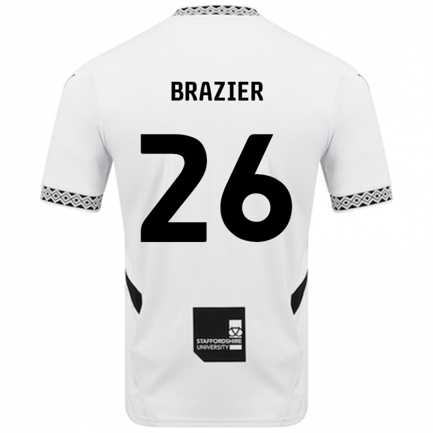 Hombre Camiseta Liam Brazier #26 Blanco 1ª Equipación 2024/25 La Camisa Chile