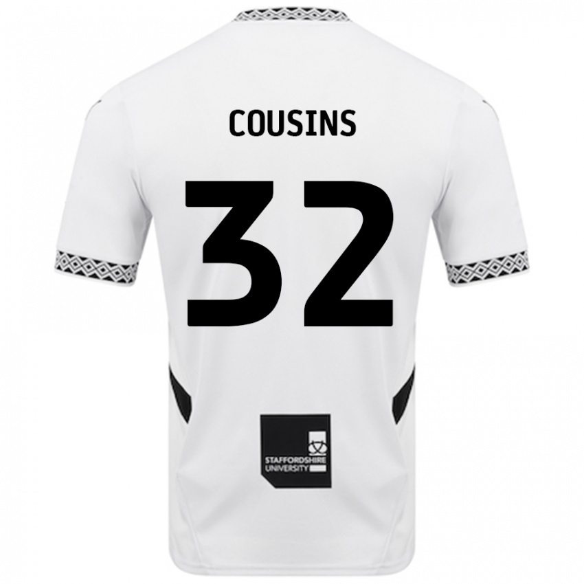 Hombre Camiseta Logan Cousins #32 Blanco 1ª Equipación 2024/25 La Camisa Chile