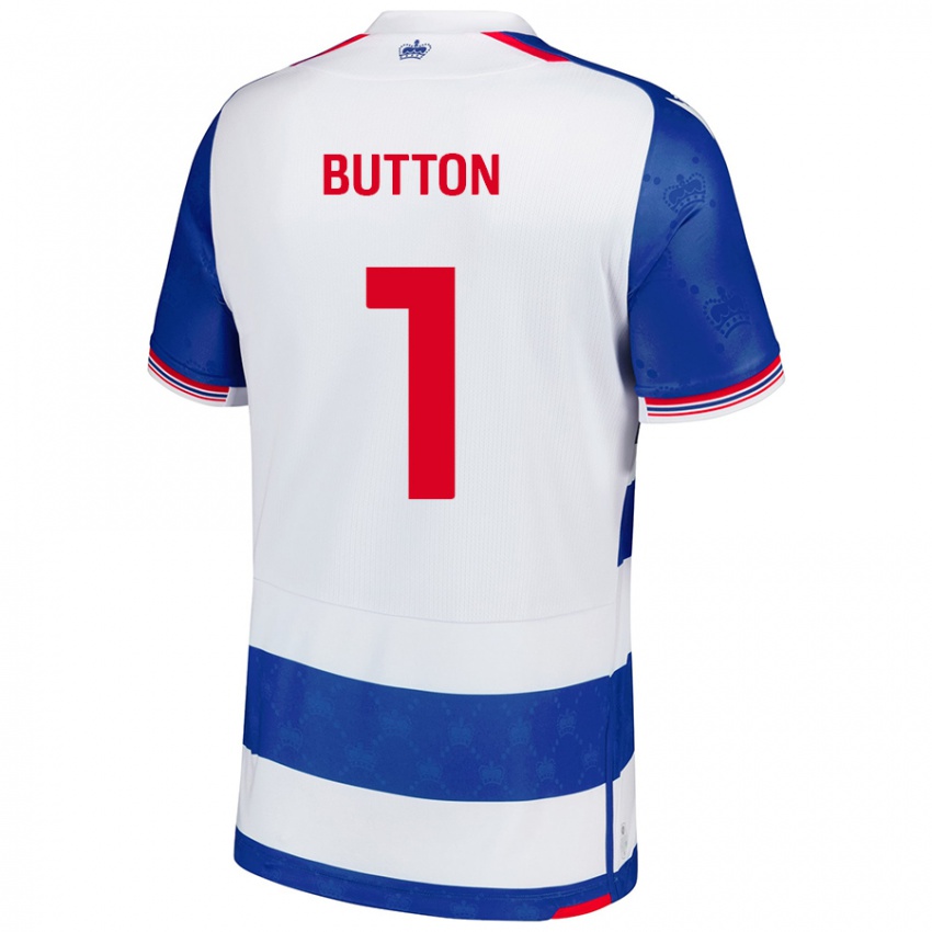 Hombre Camiseta David Button #1 Azul Blanco 1ª Equipación 2024/25 La Camisa Chile