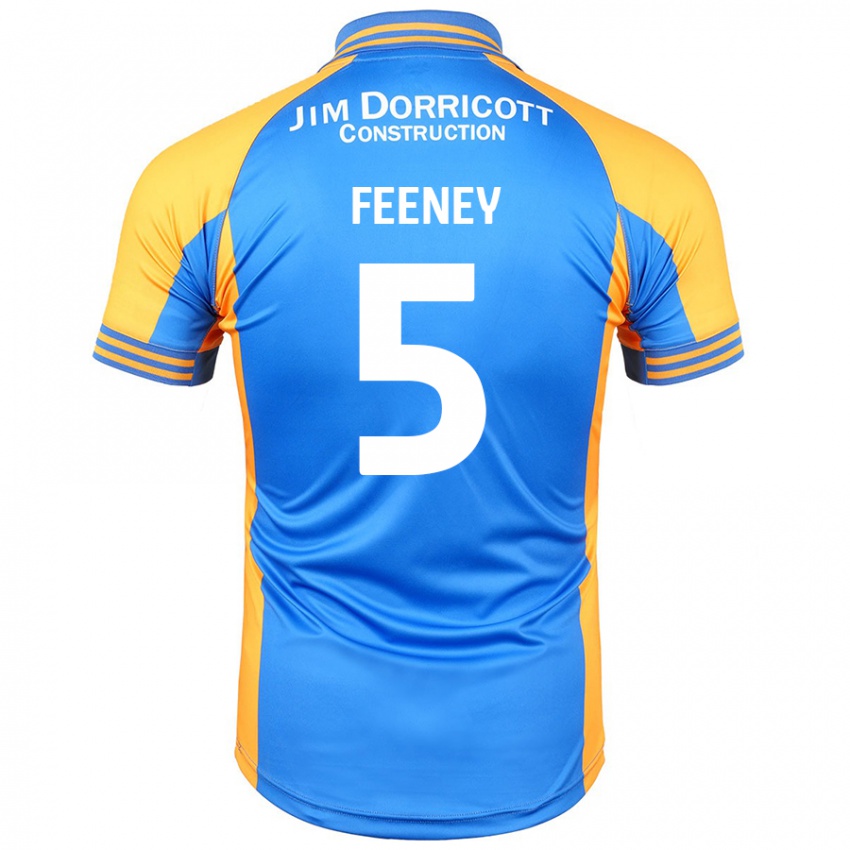 Hombre Camiseta Morgan Feeney #5 Azul Ámbar 1ª Equipación 2024/25 La Camisa Chile