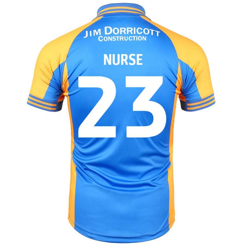 Hombre Camiseta George Nurse #23 Azul Ámbar 1ª Equipación 2024/25 La Camisa Chile