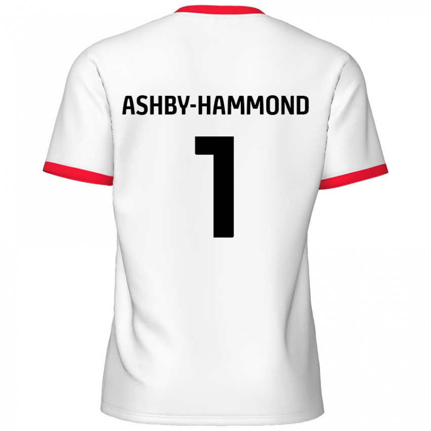 Hombre Camiseta Taye Ashby-Hammond #1 Blanco Rojo 1ª Equipación 2024/25 La Camisa Chile