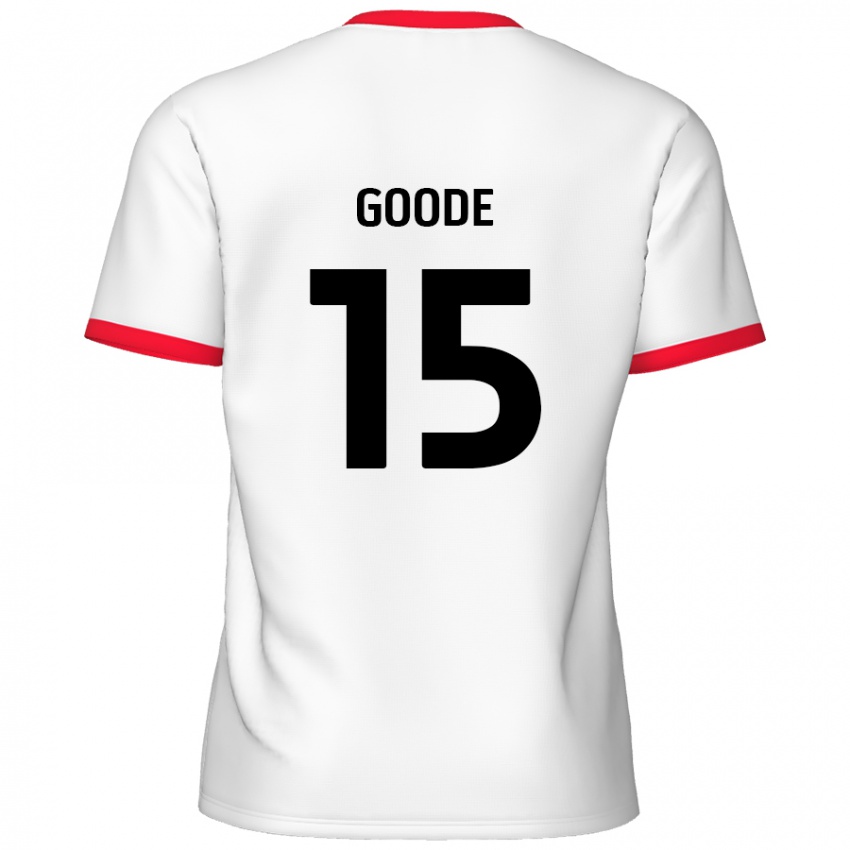 Hombre Camiseta Charlie Goode #15 Blanco Rojo 1ª Equipación 2024/25 La Camisa Chile