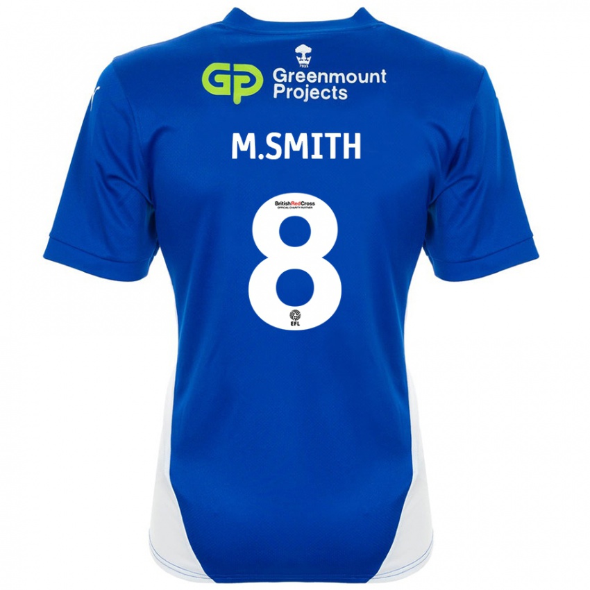 Hombre Camiseta Matt Smith #8 Azul Blanco 1ª Equipación 2024/25 La Camisa Chile