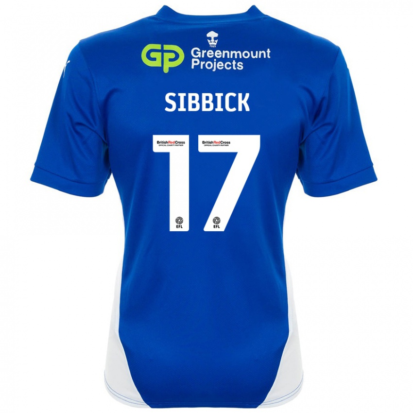 Hombre Camiseta Toby Sibbick #17 Azul Blanco 1ª Equipación 2024/25 La Camisa Chile