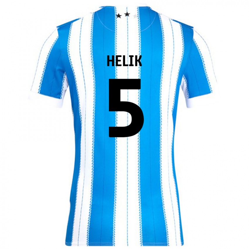 Hombre Camiseta Michal Helik #5 Azul Blanco 1ª Equipación 2024/25 La Camisa Chile