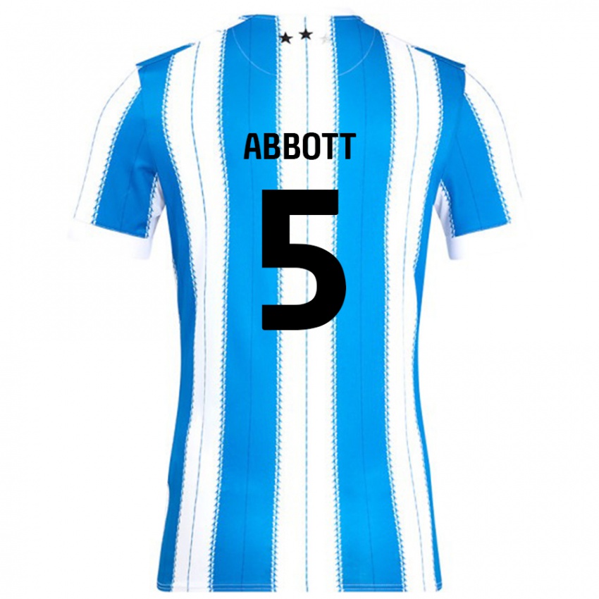 Hombre Camiseta Vicky Abbott #5 Azul Blanco 1ª Equipación 2024/25 La Camisa Chile