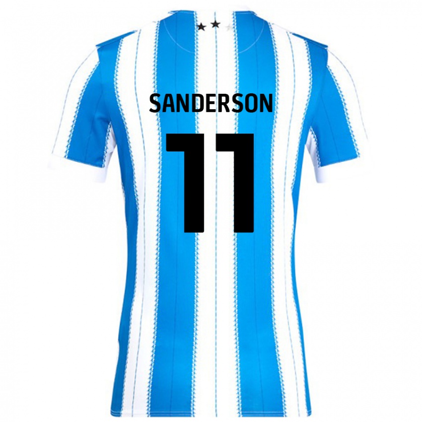 Hombre Camiseta Brittany Sanderson #11 Azul Blanco 1ª Equipación 2024/25 La Camisa Chile