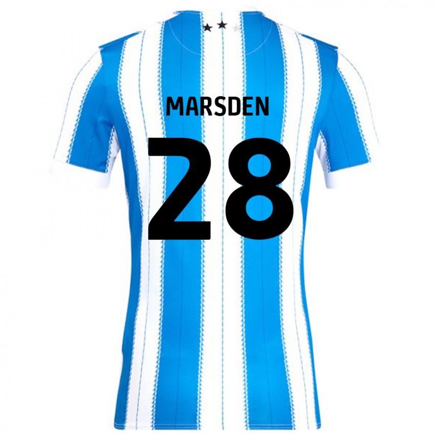 Hombre Camiseta Brooke Marsden #28 Azul Blanco 1ª Equipación 2024/25 La Camisa Chile