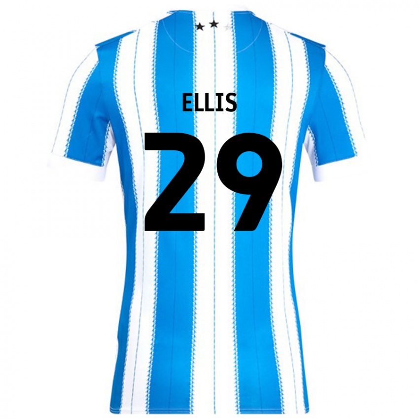 Hombre Camiseta Molly Ellis #29 Azul Blanco 1ª Equipación 2024/25 La Camisa Chile