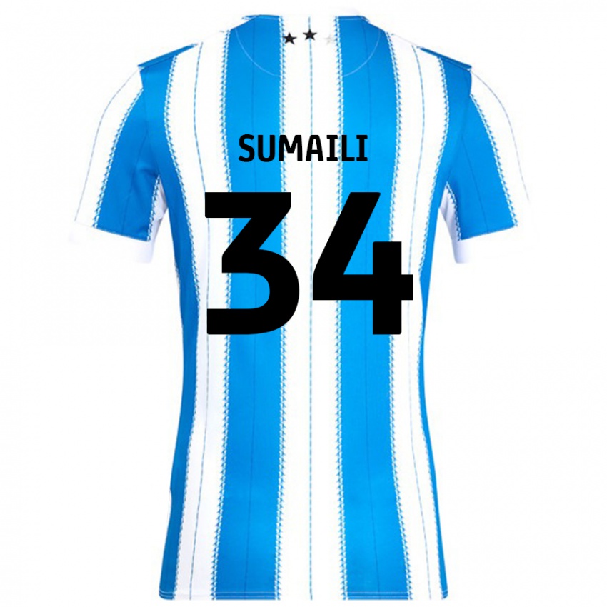 Hombre Camiseta Falone Sumaili #34 Azul Blanco 1ª Equipación 2024/25 La Camisa Chile