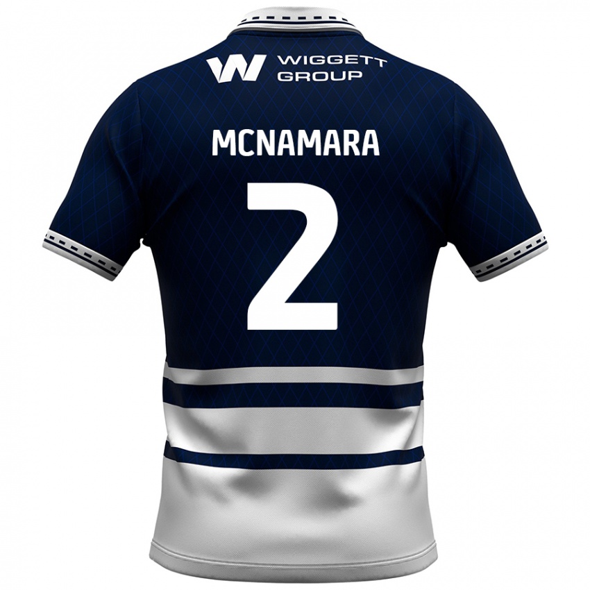 Hombre Camiseta Danny Mcnamara #2 Azul Marino Blanco 1ª Equipación 2024/25 La Camisa Chile