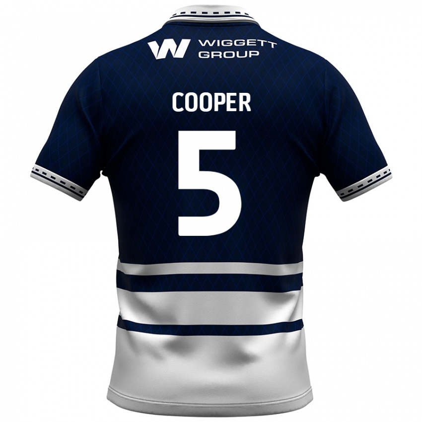 Hombre Camiseta Jake Cooper #5 Azul Marino Blanco 1ª Equipación 2024/25 La Camisa Chile