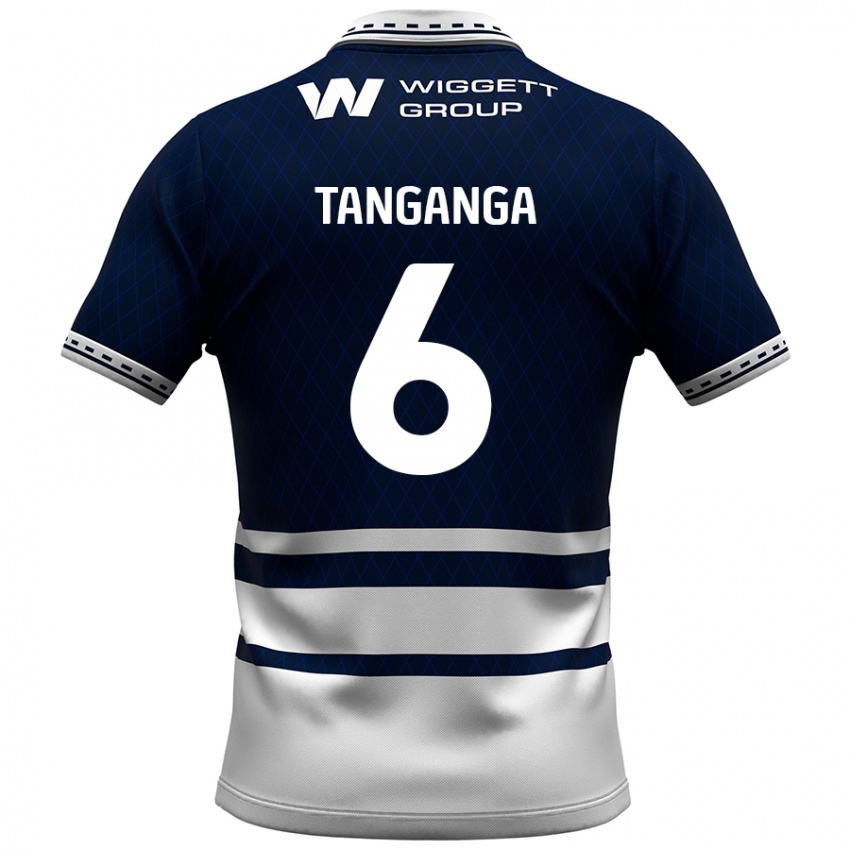 Hombre Camiseta Japhet Tanganga #6 Azul Marino Blanco 1ª Equipación 2024/25 La Camisa Chile