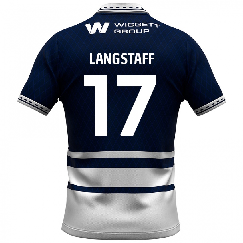 Hombre Camiseta Macaulay Langstaff #17 Azul Marino Blanco 1ª Equipación 2024/25 La Camisa Chile