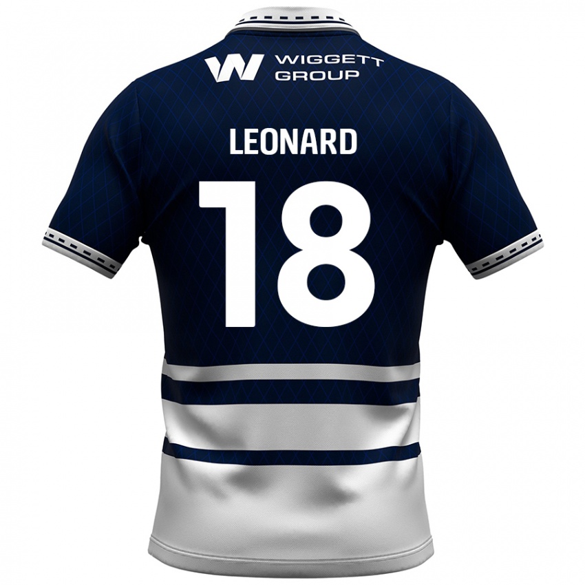 Hombre Camiseta Ryan Leonard #18 Azul Marino Blanco 1ª Equipación 2024/25 La Camisa Chile