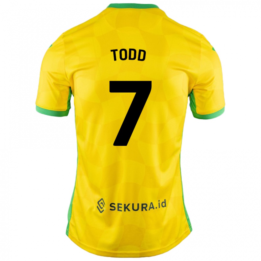 Hombre Camiseta Megan Todd #7 Amarillo Verde 1ª Equipación 2024/25 La Camisa Chile