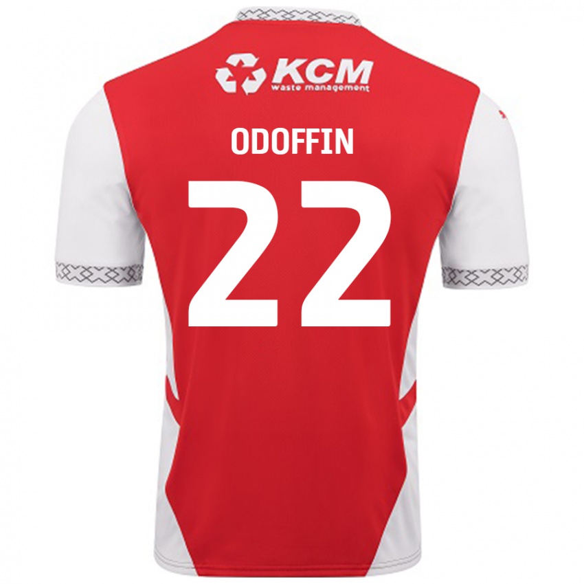 Hombre Camiseta Hakeem Odoffin #22 Rojo Blanco 1ª Equipación 2024/25 La Camisa Chile