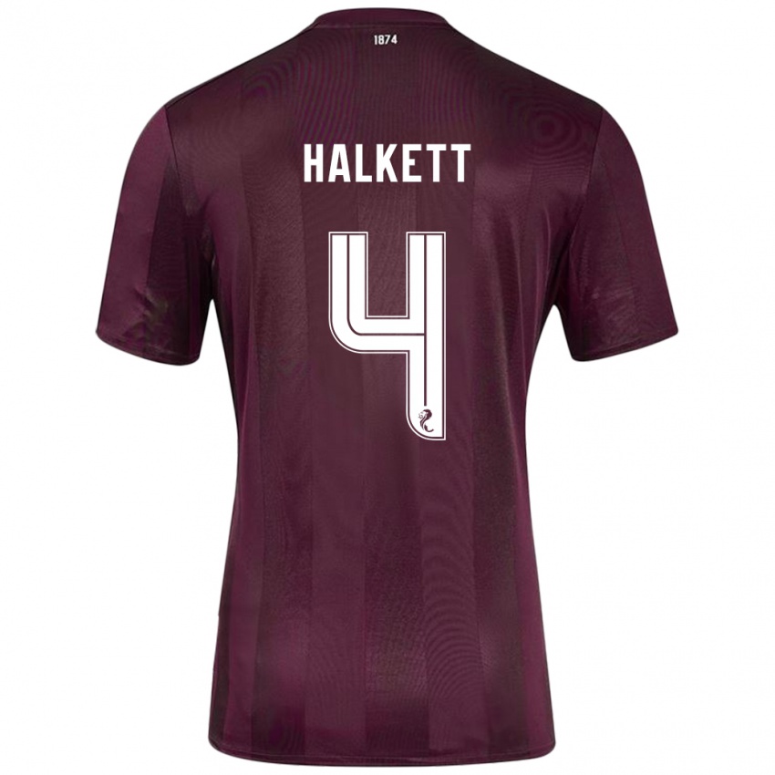 Hombre Camiseta Craig Halkett #4 Borgoña 1ª Equipación 2024/25 La Camisa Chile