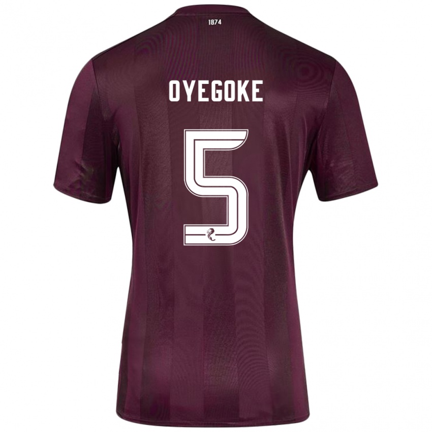 Hombre Camiseta Daniel Oyegoke #5 Borgoña 1ª Equipación 2024/25 La Camisa Chile