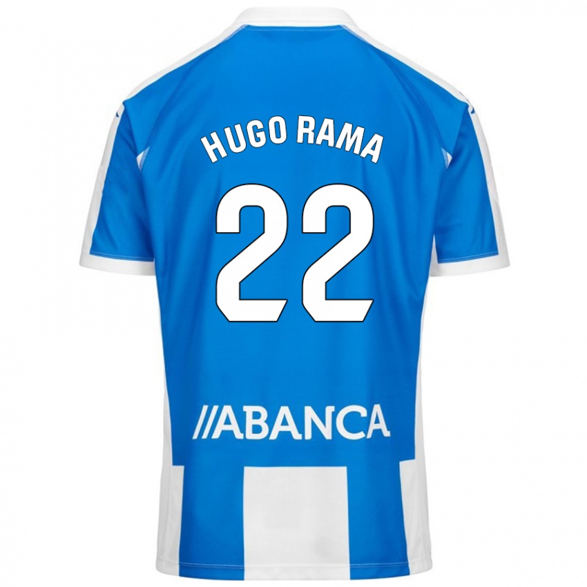 Hombre Camiseta Hugo Rama #22 Azul Blanco 1ª Equipación 2024/25 La Camisa Chile