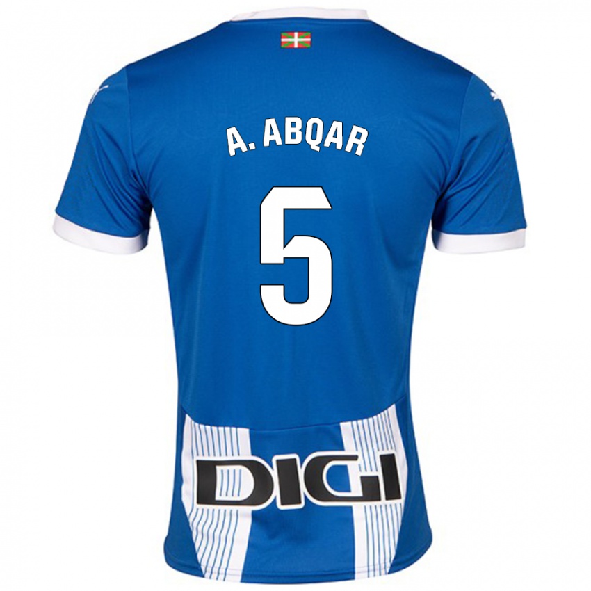 Hombre Camiseta Abdel Abqar #5 Azul 1ª Equipación 2024/25 La Camisa Chile