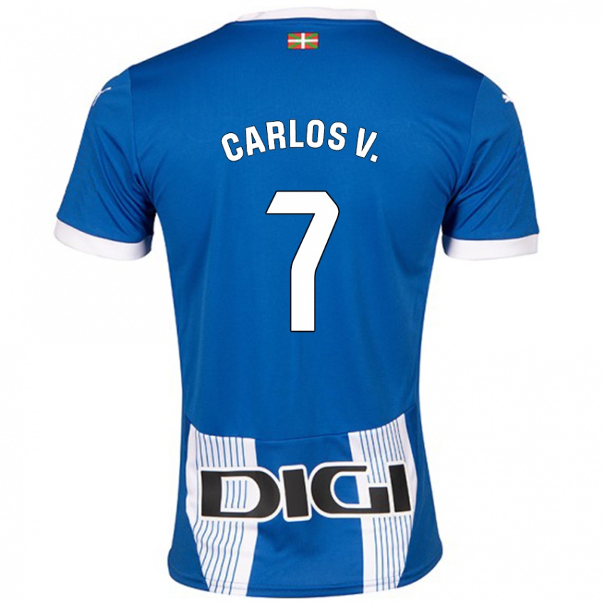 Hombre Camiseta Carlos Vicente #7 Azul 1ª Equipación 2024/25 La Camisa Chile