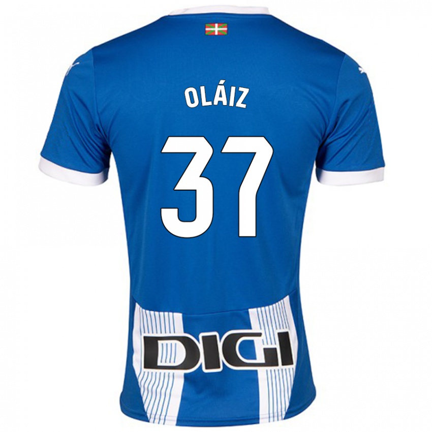 Hombre Camiseta Xanet Oláiz #37 Azul 1ª Equipación 2024/25 La Camisa Chile