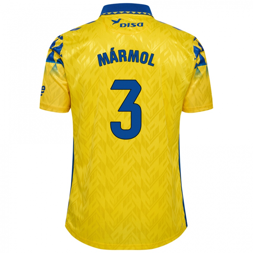 Hombre Camiseta Mika Mármol #3 Amarillo Azul 1ª Equipación 2024/25 La Camisa Chile