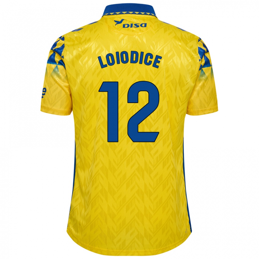 Hombre Camiseta Enzo Loiodice #12 Amarillo Azul 1ª Equipación 2024/25 La Camisa Chile